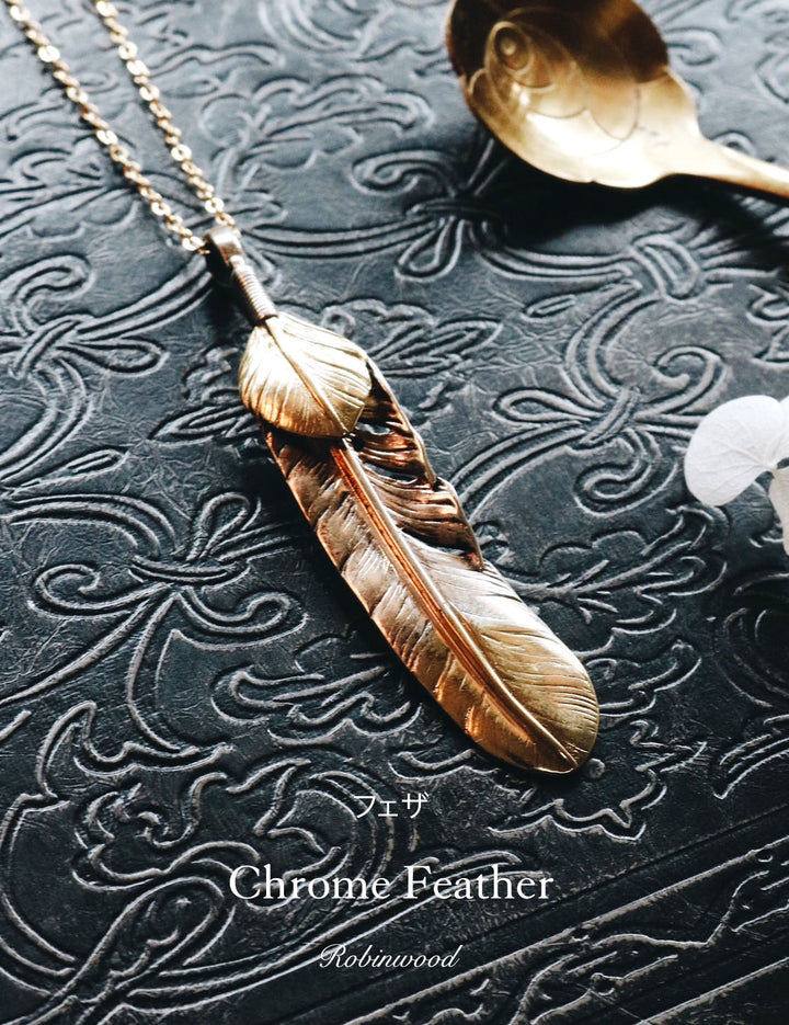Limited Men Collection's " Chrome Feather Necklace ", Robinwood Men Series