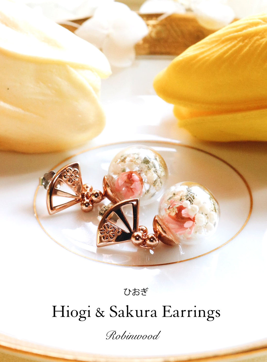 Limited Collection's " Hiogi Japan & Sakura Flower Earrings  ", Robinwood Masterpieces