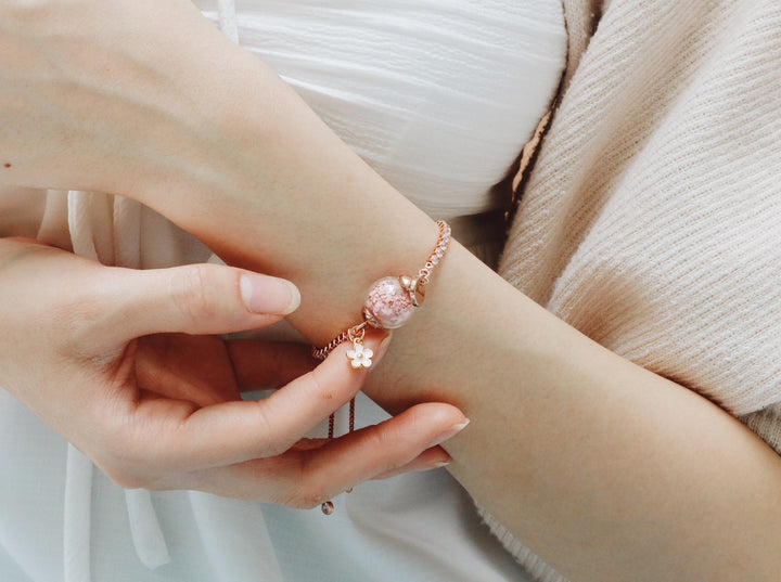 November COLLECTION'S " PAVÉ SNAKE CHAIN & SAKURA IN WINTER DESIGN, ROBINWOOD, ADJUSTABLE SIZE