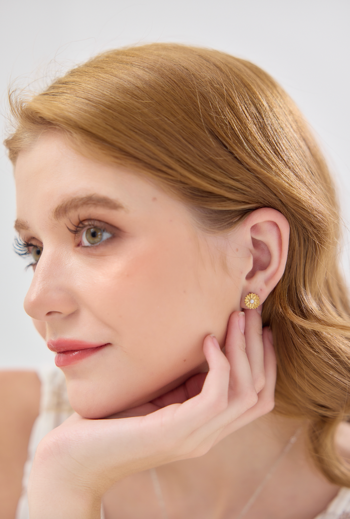 Limited Sun Flower Collection's " Lucky Sun Flower, Signature Earrings  By Robinwood