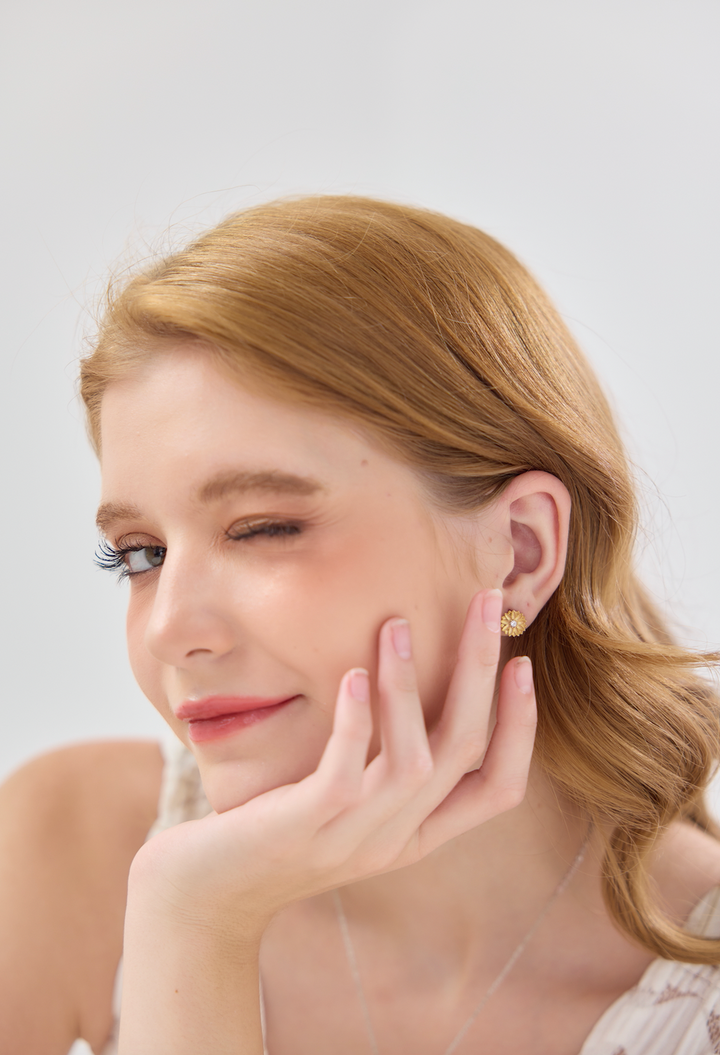 Limited Sun Flower Collection's " Lucky Sun Flower, Signature Earrings  By Robinwood