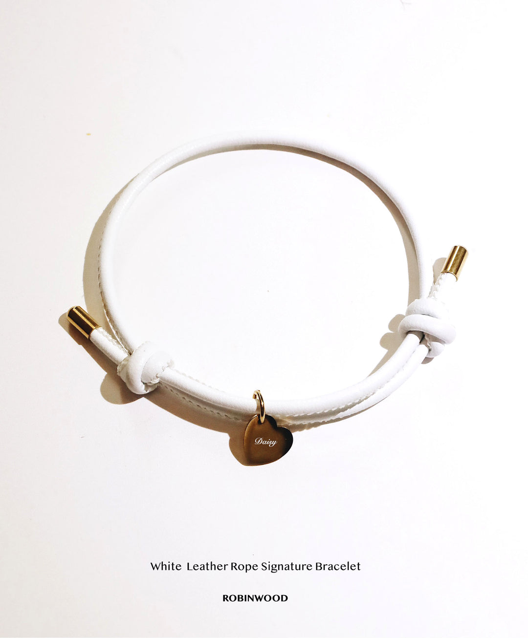 Leather Rope " White Leather Signature Bracelet, Adjustable size, 2025 Design