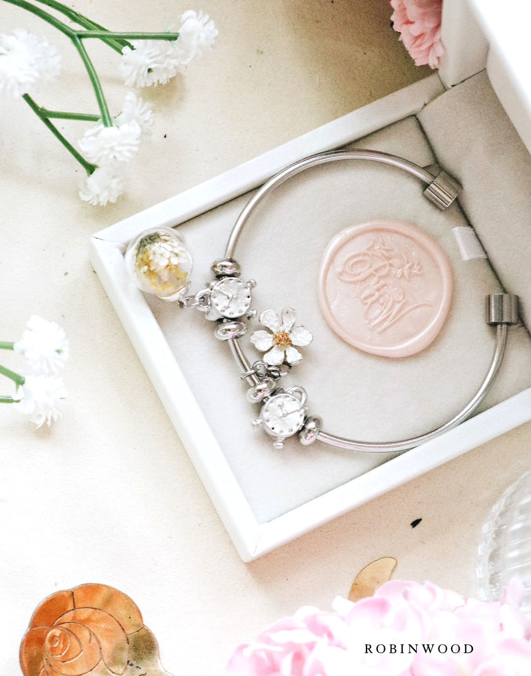 June Collection's " 92.5 K Sterling Silver Sun Flower Design Original Bracelet, Sun Flower Totem, Robinwood