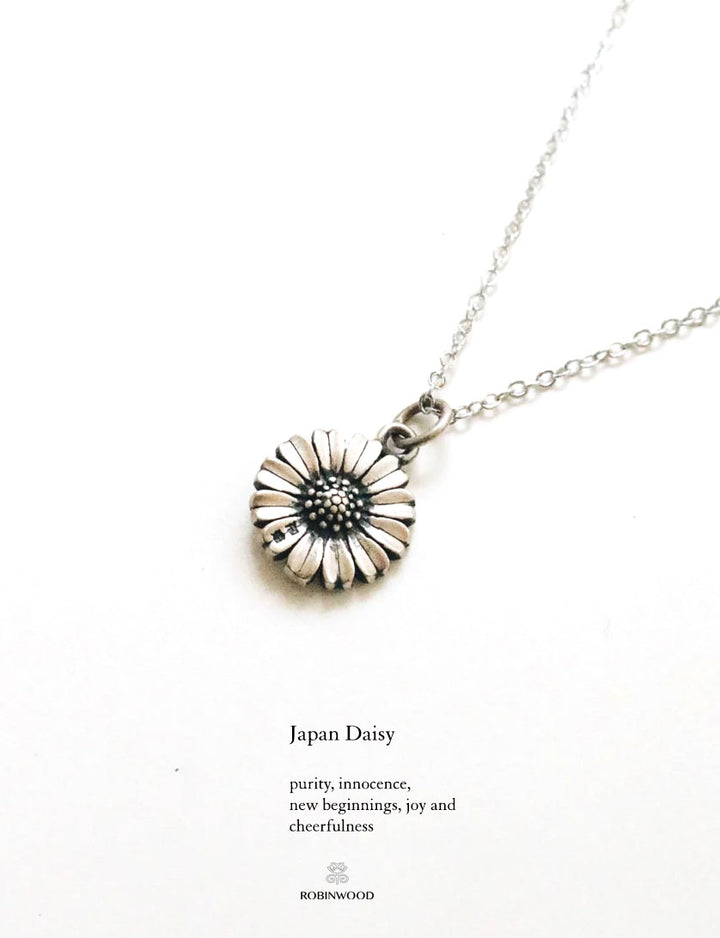 " Limited Couple Collection's " Japan Daisy Chrome Flower Necklace , Robinwood Men Series