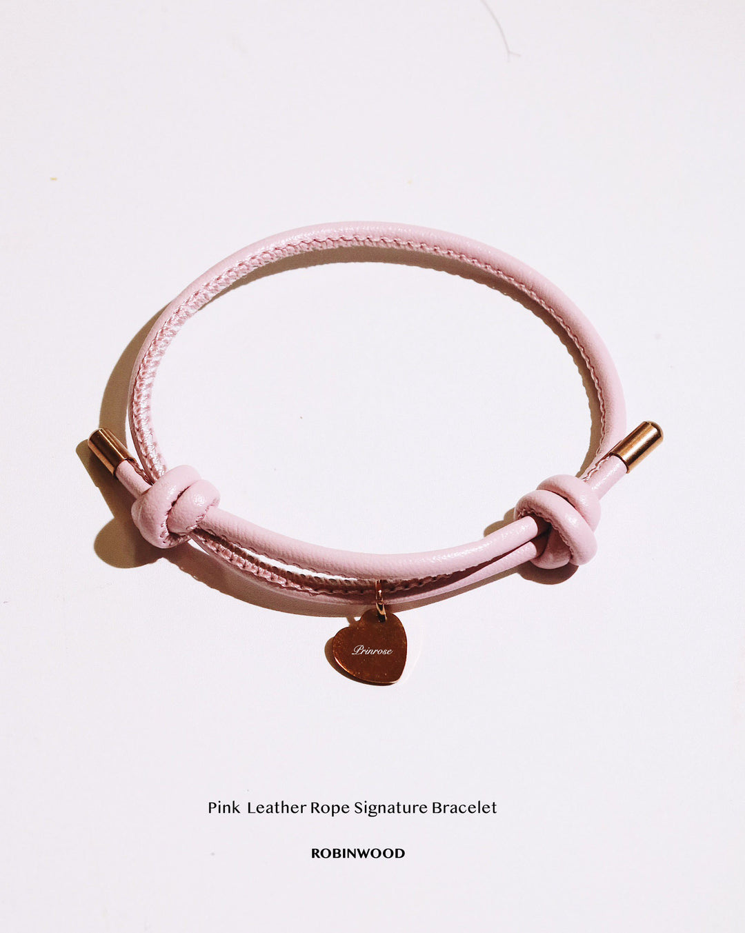 Leather Rope " Pink Leather Signature Bracelet, Adjustable size, 2025 Design