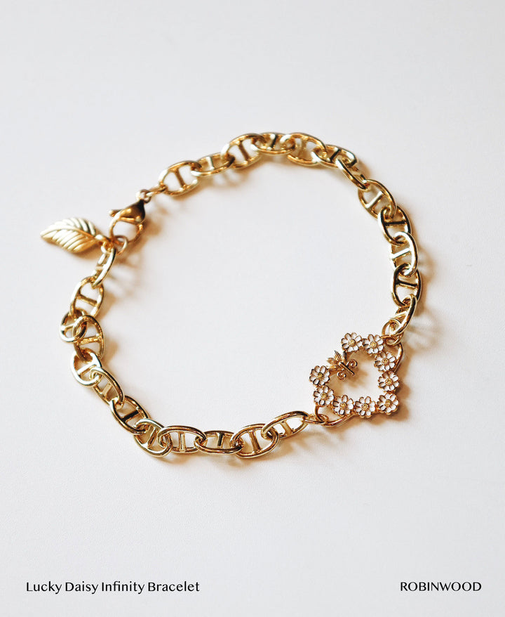 LIMITED DAISY COLLECTION'S : LUCKY DAISY Infinity Bracelet, ROBINWOOD MASTERPIECES