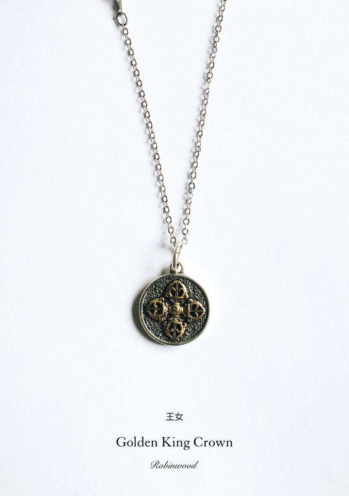 " Limited Men Collection's"  Golden King Crown Necklace, Robinwood Masterpiece