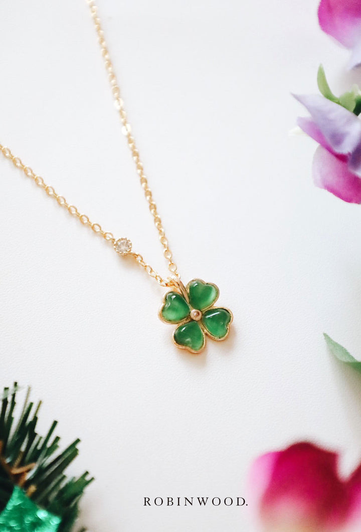LIMITED VALENTINE COLLECTION " PAVÉ GREEN QUARTZ CLOVER " SERIES, ROBINWOOD MASTERPIECES