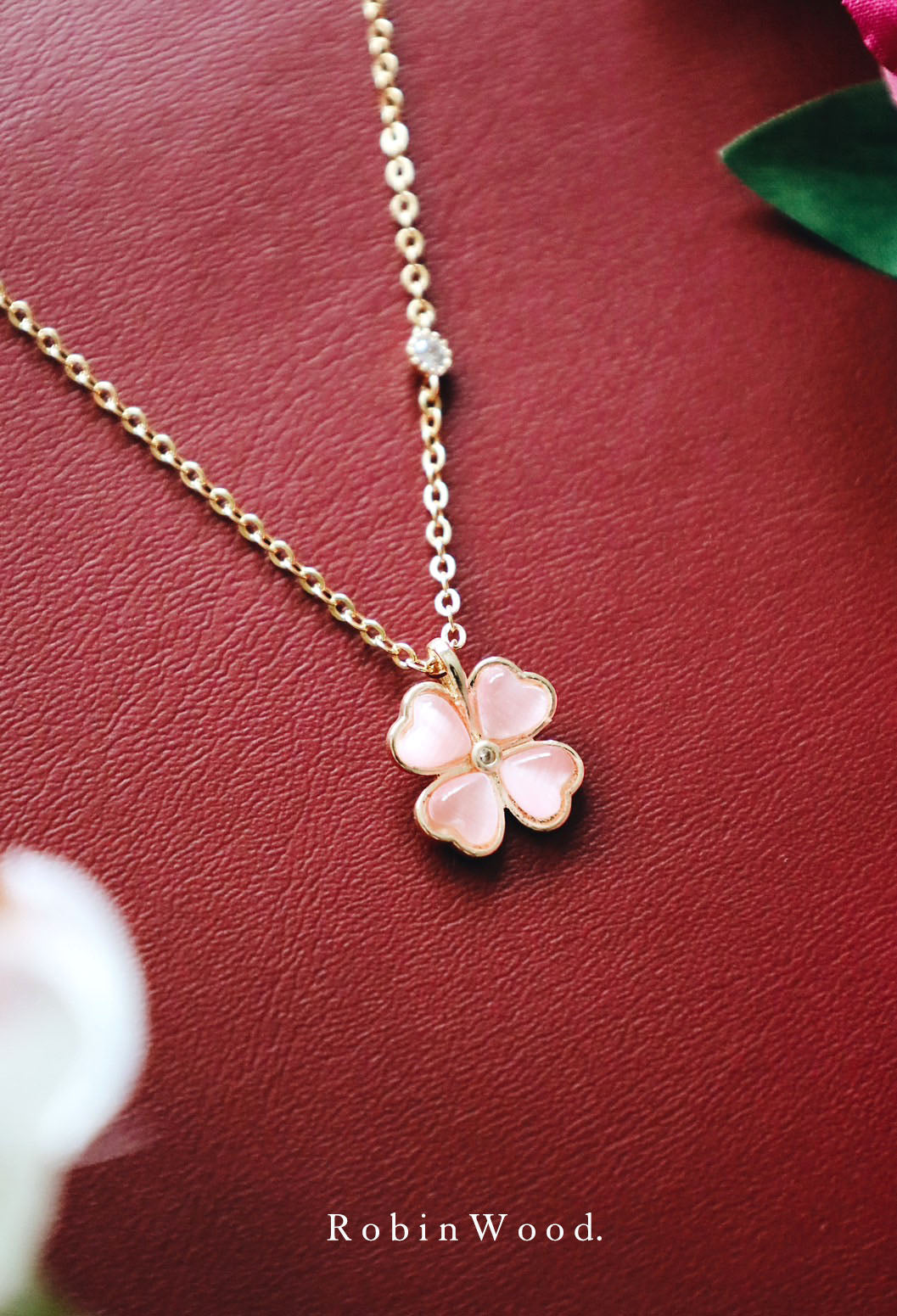 LIMITED Valentine COLLECTION " Pavé ROSE QUARTZ CLOVER " SERIES, ROBINWOOD MASTERPIECES