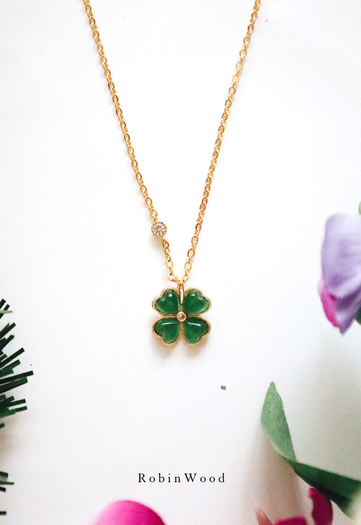 LIMITED VALENTINE COLLECTION " PAVÉ GREEN QUARTZ CLOVER " SERIES, ROBINWOOD MASTERPIECES