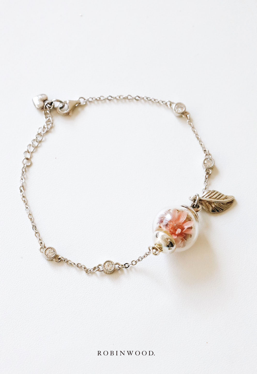 JANUARY COLLECTION'S " 92.5 Sterling Silver PAVÉ SOLIDER CHAIN & SAKURA FOREST DESIGN " ROBINWOOD