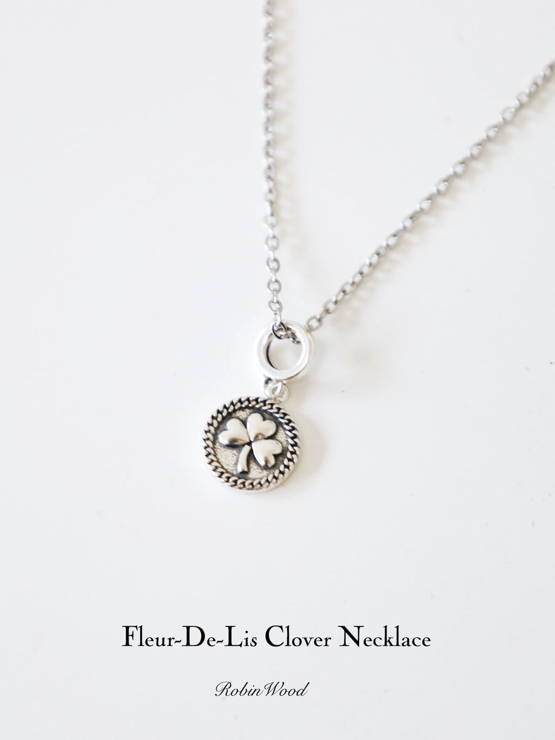 LIMITED CLOVER MEN COLLECTION'S " FLEUR-DE-LIS-CLOVER NECKLACE, ROBINWOOD MEN