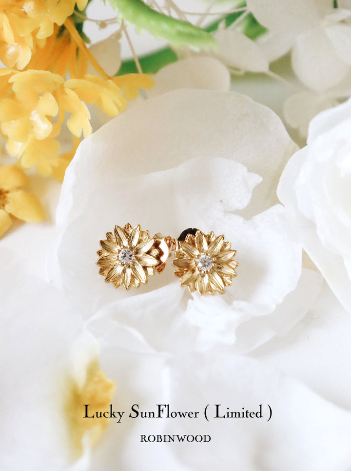 Limited Sun Flower Collection's " Lucky Sun Flower, Signature Earrings  By Robinwood