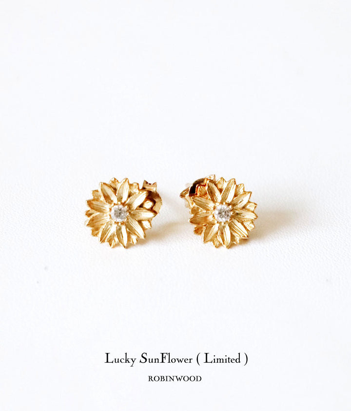 Limited Sun Flower Collection's " Lucky Sun Flower, Signature Earrings  By Robinwood