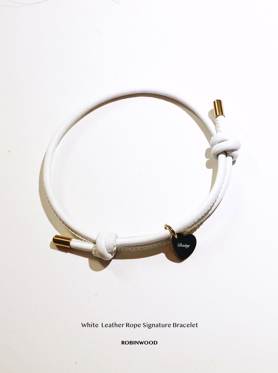 Leather Rope " White Leather Signature Bracelet, Adjustable size, 2025 Design