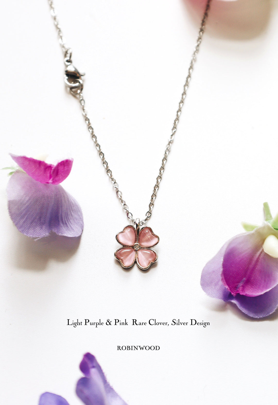Limited October Collection " Light Purple & Pink Quartz Clover " Series, Robinwood Masterpieces