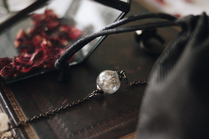 Metallic Black ,Dandelion Seeds, 93K sterling silver Oxidize , adjustable bracelet ,gift for men, robinwoodth - robinwood