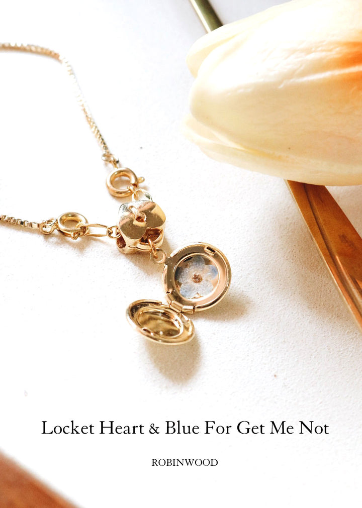 March Collection's " Locket Heart & Snake Chain Design ", Forget Me Not, Robinwood,