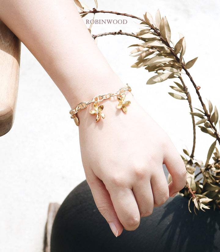 " Limited Collection " Golden Shower Flower Design, Special Series, Robinwood, Adjustable Size