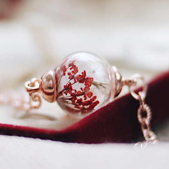 Bracelet - Red Wild Forest & Claim White mixed , Rose Gold Style - robinwood