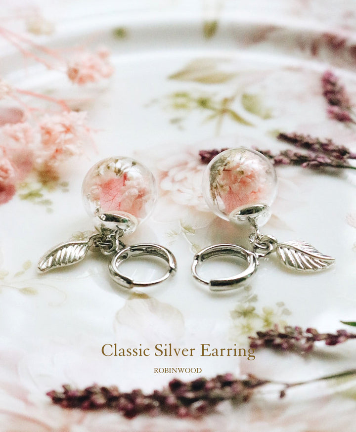 " March Collection " SAKURA White Series,92.5  Silver Classic Earring, Robinwood Regular price