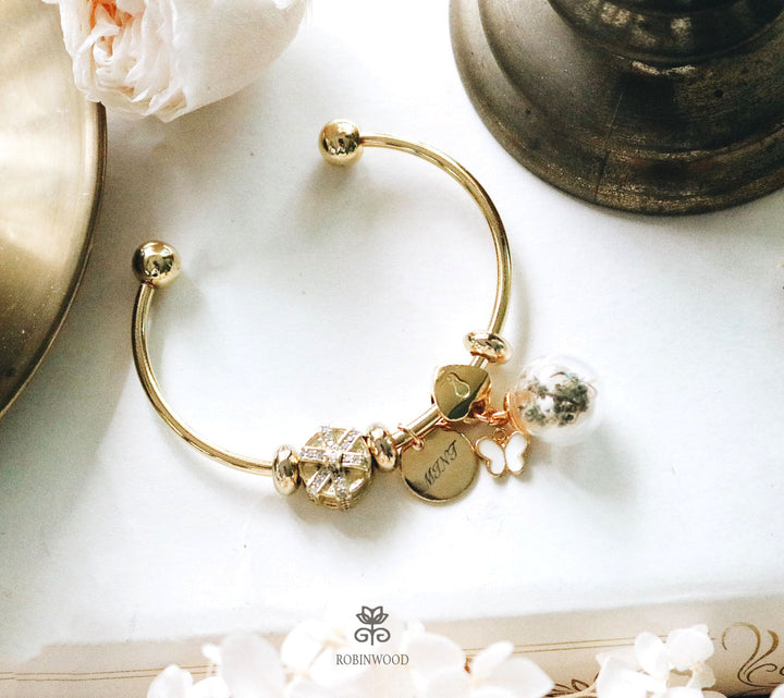 May Collection's " Gold Original Cuff & White Butterfly ", Robinwood