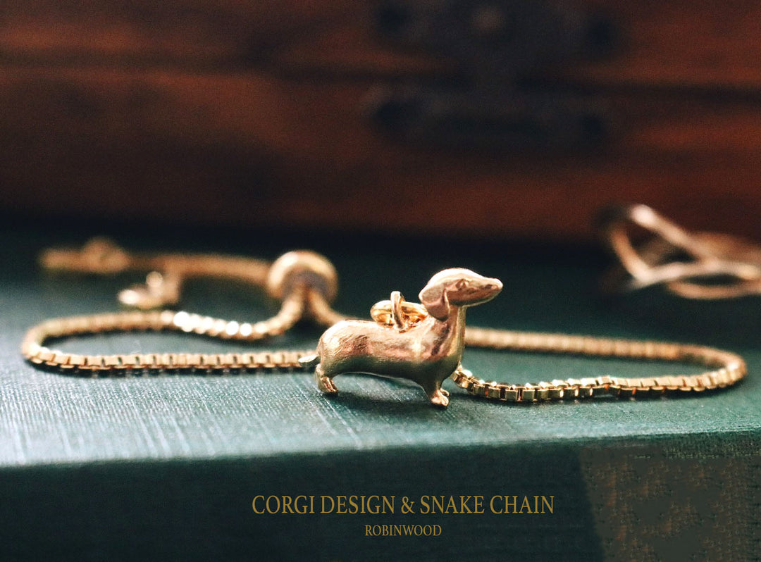 คอลเลกชันมิถุนายน "Corgi Series & SNAKE CHAIN", ทอง14 K, robinwood, Corgi Totem