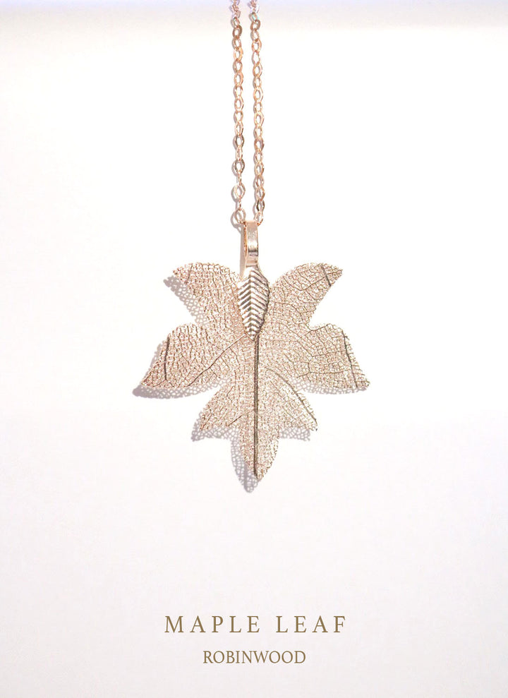 Exclusive " MAPLE LEAF ", July Limited Series, Real Maple leaf Rosegold Edition, Robinwood