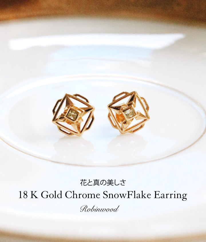 Men Limited Collection's " 18K Gold Chrome SnowFlake Earrings " Robinwood