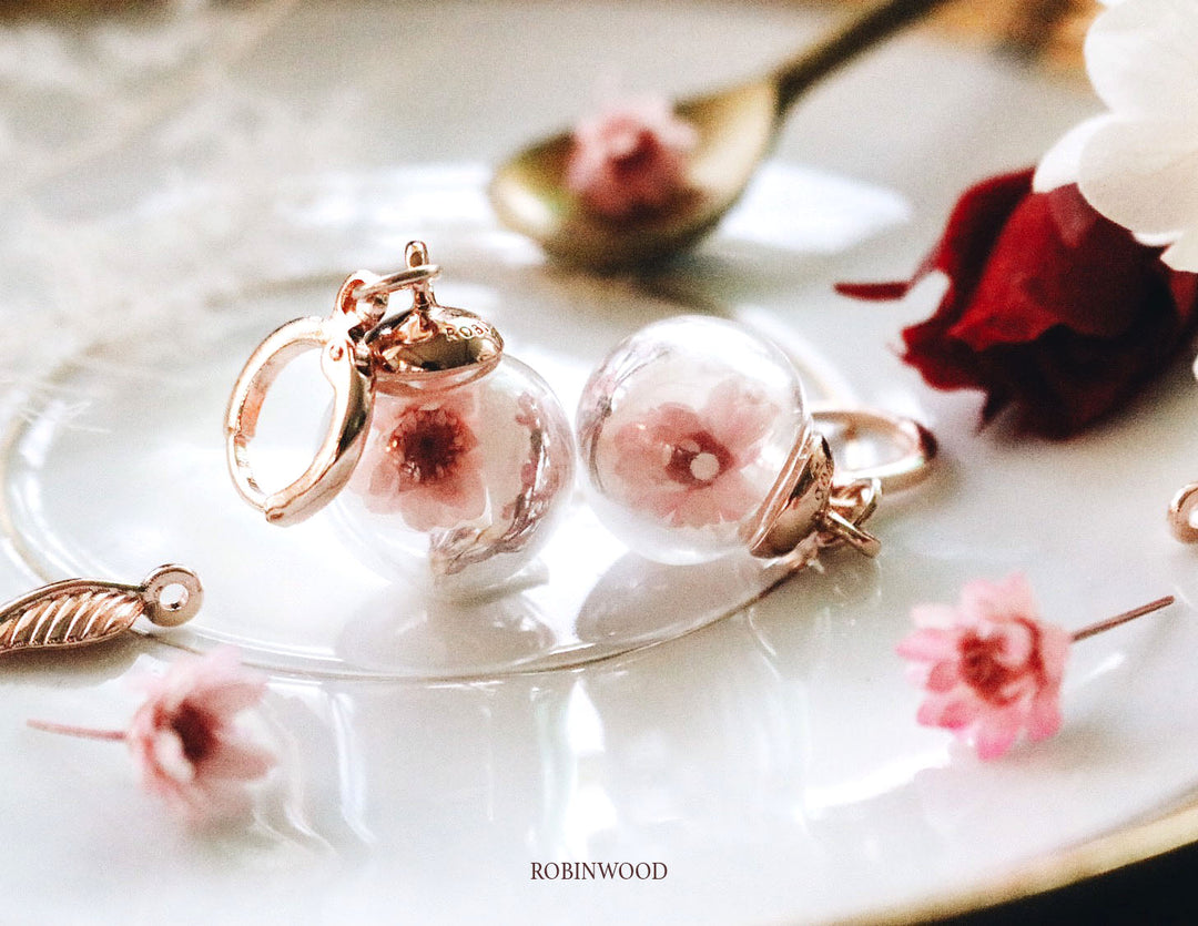" November Collection " SAKURA Forest Design, Rosegold Classic Earring, Robinwood