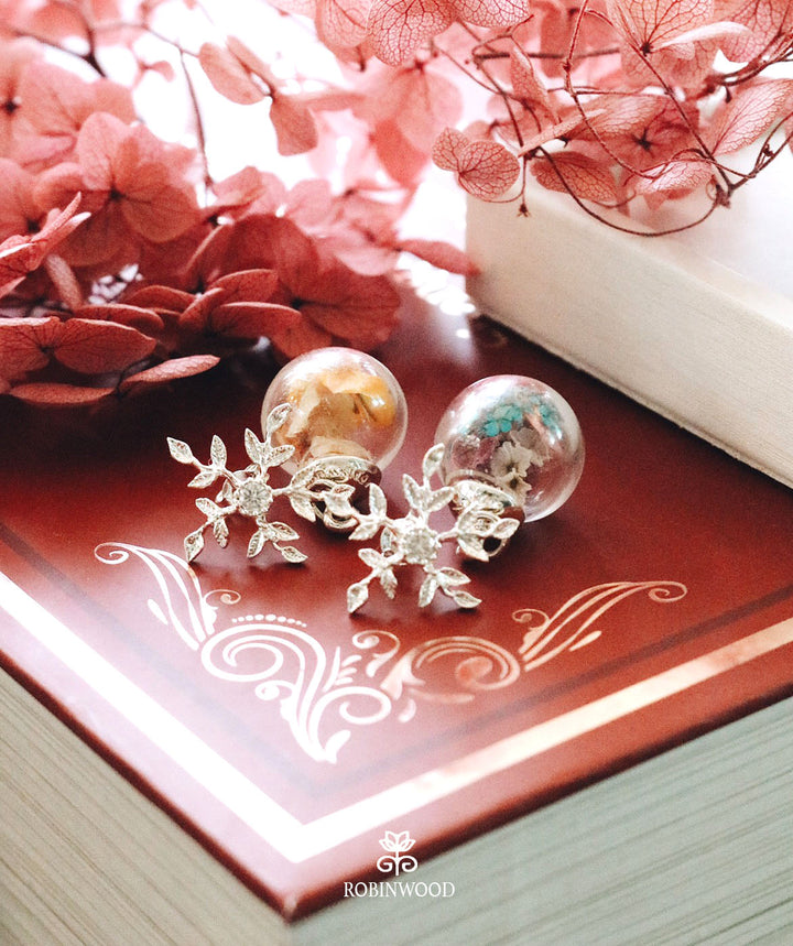 " November Collection's " 92.5 K Sterling Silver Taylor Crystal Leaf Swarovski Clear Diamond, Custom Upside Tone, Robinwood