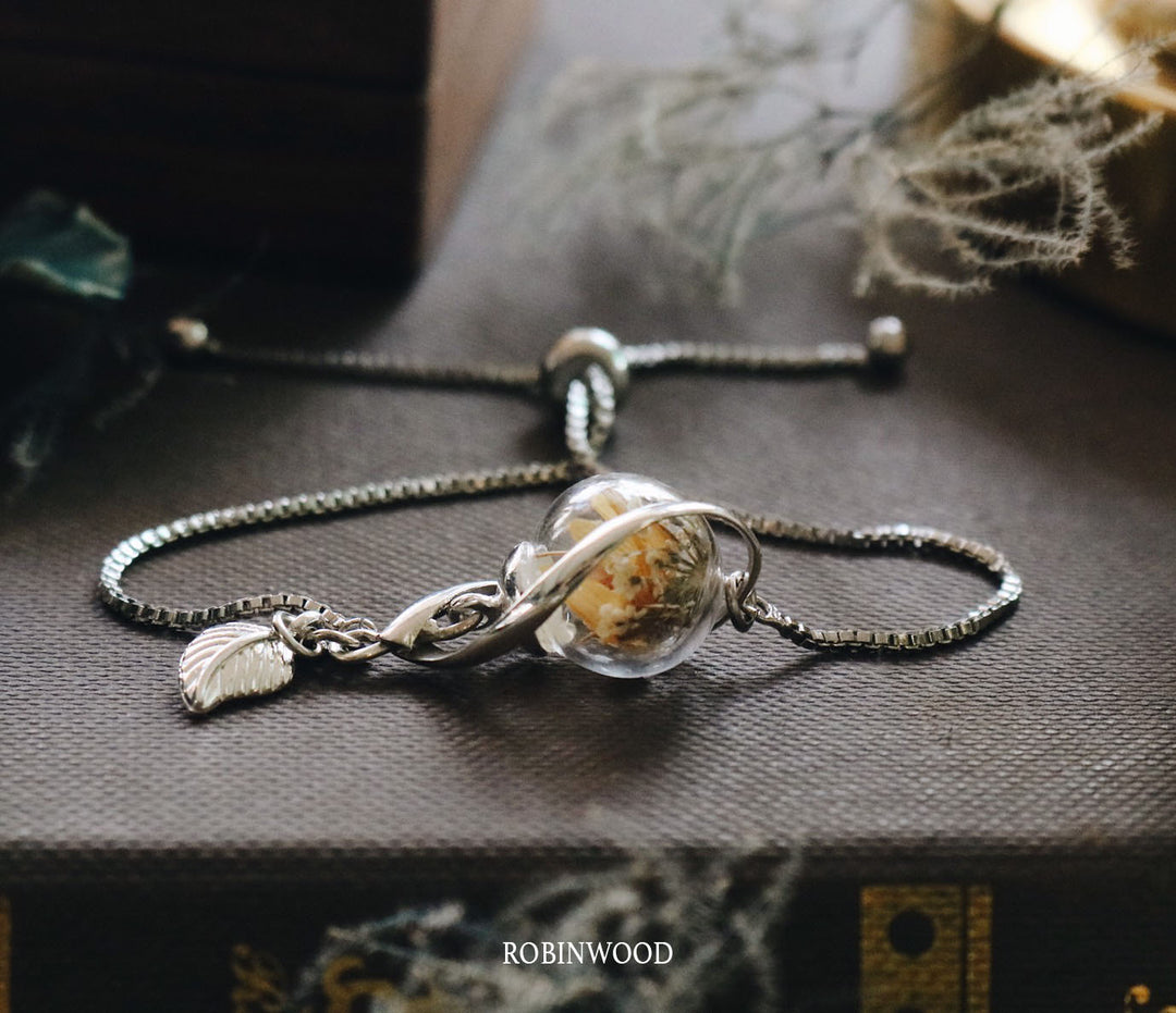 Collaboration of " Infinity Sterling Silver & Silver Snake Chain ", Unique Design with Sun flower Story, Robinwood. Gift for Unisex