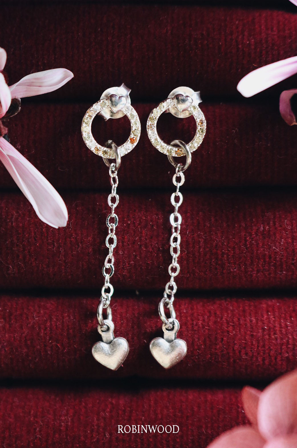 July Collection " Swarovski Heart Series", 92.5 K Sterling Silver, Robinwood