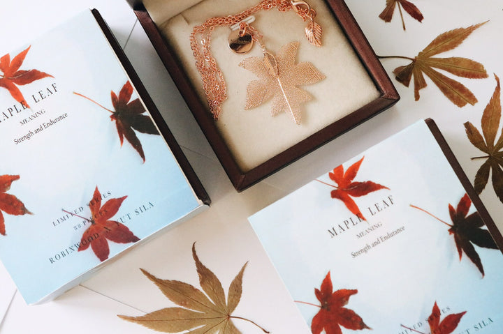 Exclusive " MAPLE LEAF ", July Limited Series, Real Maple leaf Rosegold Edition, Robinwood