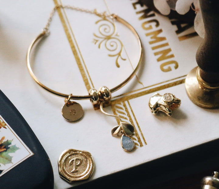 Ballerina Gold Cuff " Blue Topaz ", Classic Luxury Design, Robinwood, Gift for Het, Wonderlust Bracelet, Yut Sila