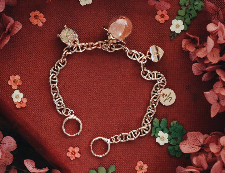 ( Limited Collection's ) Infinity Floral Rosegold Chain Design, Flower Totem & Love Key, TIme Totem Design, Adjustable bracelet, Robinwood,