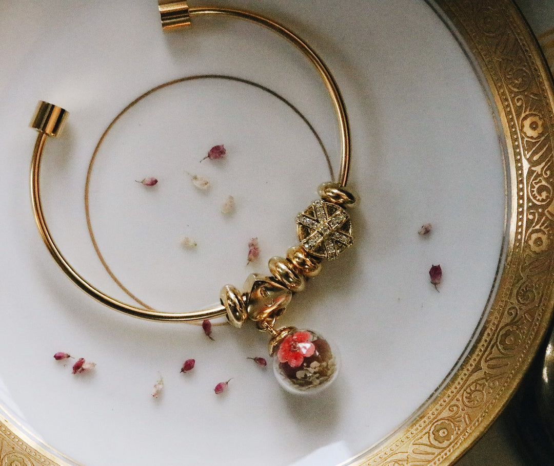 16K Gold Red Mayberry Design & Key Heart, Gift Gold totem blending original design adjustable bracelet, Robinwood, gift for her, ผลงานที่ออกแบบเองได้