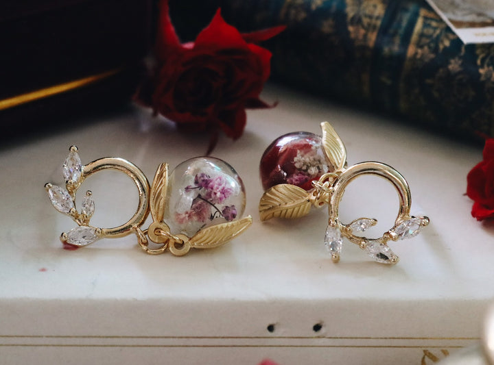 14 K Tulip Rose Design & Ever Garden Crystal Gold Leaf Swarovski Clear Diamond, Flower Mixed Unique Rare Design, Up side down Forest, Robinwood, Yut Sila, Masterpieces