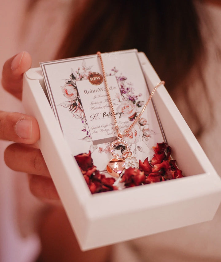 14 K Rosegold Marvelous Cherry Blossom & Love Heart Rosegold Snake Chain adjustable Bracelet Design, Robinwood, Masterpieces, Flower Gift, Yut Sila, Kimono Collection's