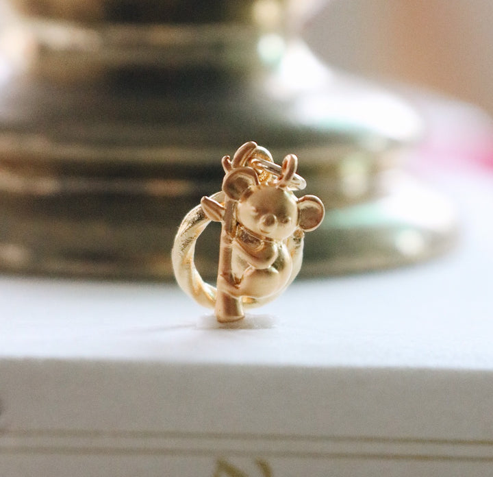 14 K Australia Koala Bear & Little Bamboo Tree Totem Desigm, Robinwood Totem, Charm, Masterpieces, Gift For Her