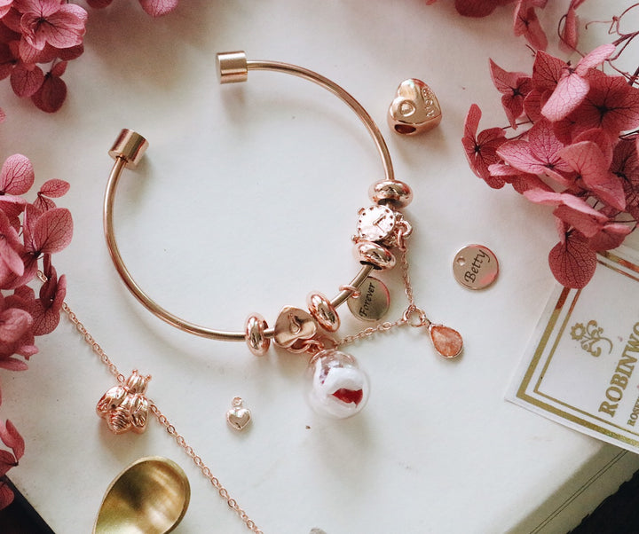 92.5 K RoseGold Classic Design & English Rose Red and White Blending, Heart Key and Clock Totem design, Rose Quartz Special Set , Robinwood, Masterpieces