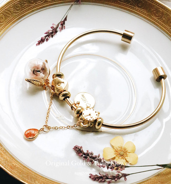 Limited Collection's " Tulip Gold & Original Bracelet, Rose Quartz ", Robinwood, Limited Pieces 88