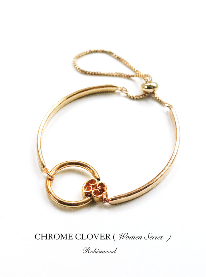 " Limited Collection's " Chrome Gold Clover Bracelet, Women 2022 Award Design, By Robinwood