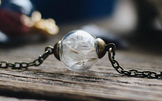 Set, Poetic Design with dandelion, White Queen Anne  flower ,Everyday Necklace , Bracelet,Woodland jewelry - robinwood