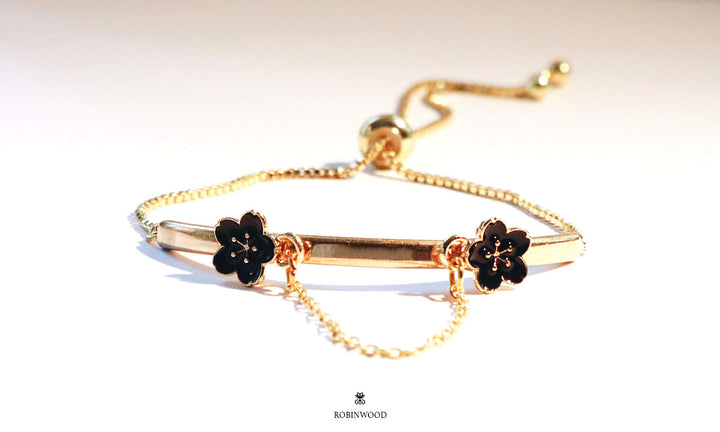 " December Collection's " Black Pansy Golden Cuff Series, Robinwood