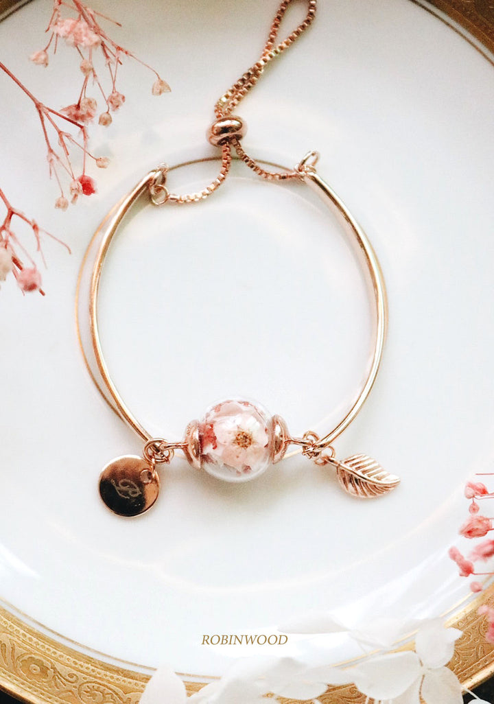 " March Collection's " Eternal Heliotrope Flower & Snake Cuff New Design Bracelet, Adjustable Size, Robinwood