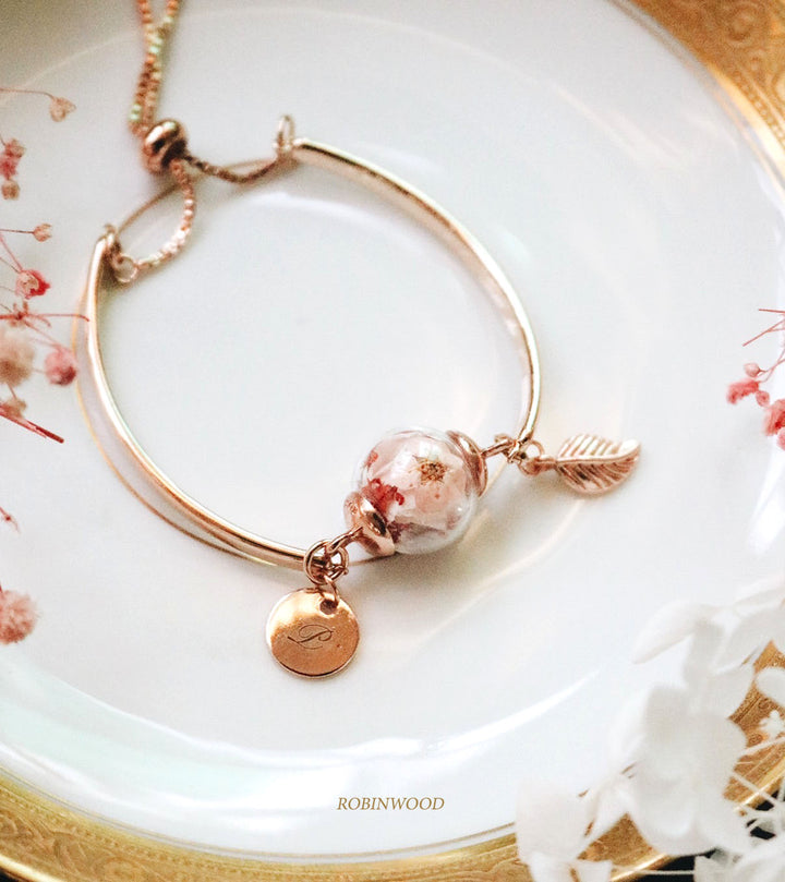 " March Collection's " Eternal Heliotrope Flower & Snake Cuff New Design Bracelet, Adjustable Size, Robinwood
