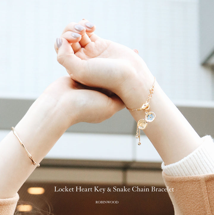 March Collection's " Locket Heart & Snake Chain Design ", Forget Me Not, Robinwood,