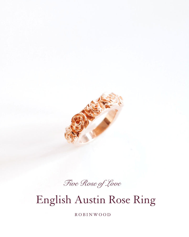 Valentine Limited Collection's " Five English Austin Roses Ring  " , Robinwood Masterpieces