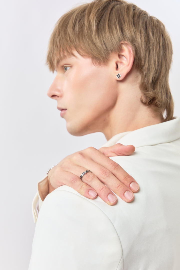 Limited Collection's " Fleur-De-Lis Clover Black Signature Earrings, RobinWood